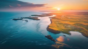 俯瞰绿色海岛