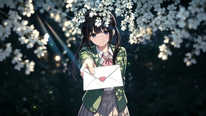 二次元少女-校服-樱花情书