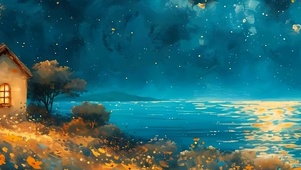 夜景星空带鱼屏