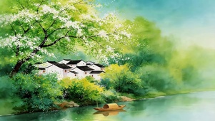 河流边的小镇