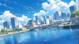 云下都市河景