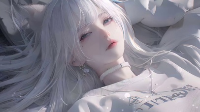 可爱纯白猫耳少女