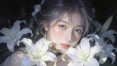 百合鲜花女孩