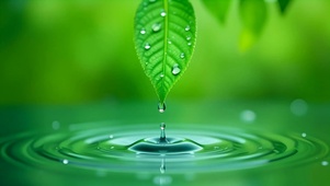 绿色护眼水滴绿叶