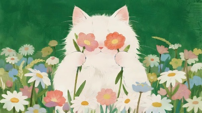 鲜花猫咪