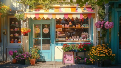城市静谧午后糖果商店