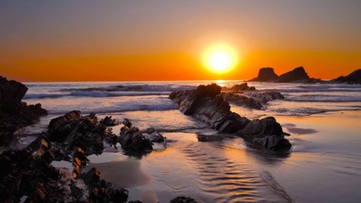 4K唯美夕阳海滩