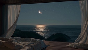 夜晚海景房4K