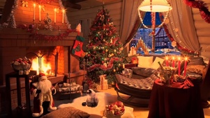 冬季圣诞温暖壁炉