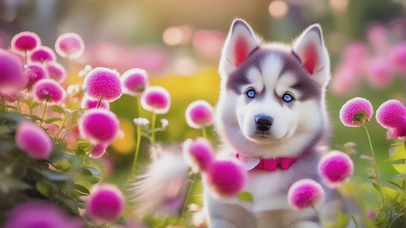 呆萌可爱哈士奇宝宝