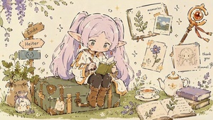 温馨可爱精灵少女旅行笔记