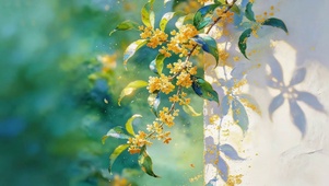 墙角桂花