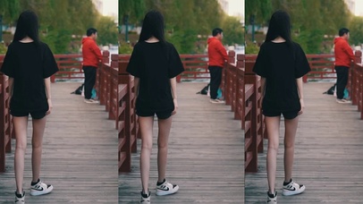 表妹黑裙子变装