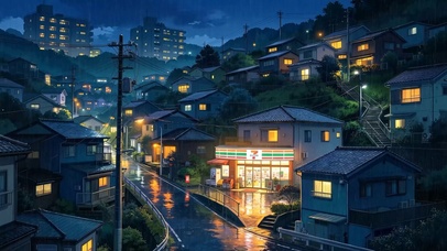 雨夜乡镇