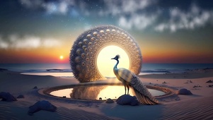 海边的孔雀