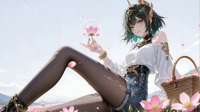 清纯花田时刻黑丝少女奈芙尔