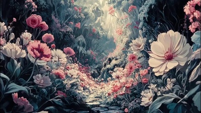 唯美清幽静谧森林花海