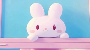 简约萌宠兔子带鱼屏