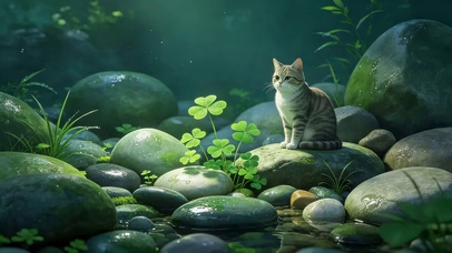 小清新三叶草猫咪