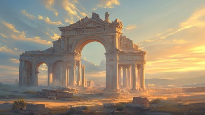 黄昏古罗马遗址