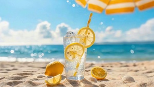 夏日海滩柠檬水
