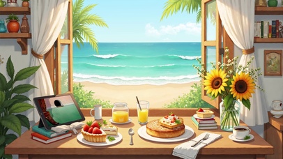 初秋治愈海边窗景