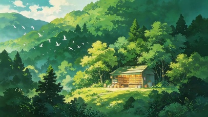 唯美的绿色山间