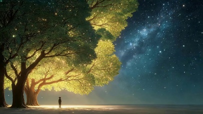 星空下大树