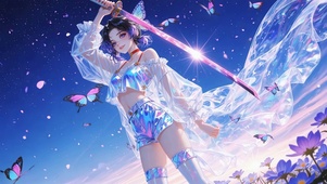 星空花海炫彩少女蝴蝶忍