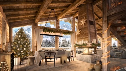 冬季的圣诞咖啡屋