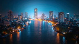 城市河流夜景