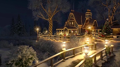 唯美夜晚冬日别墅