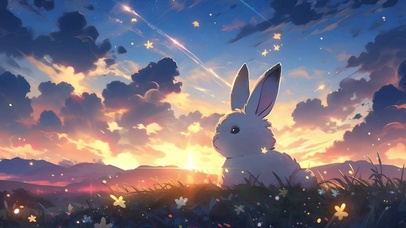 晚霞小兔