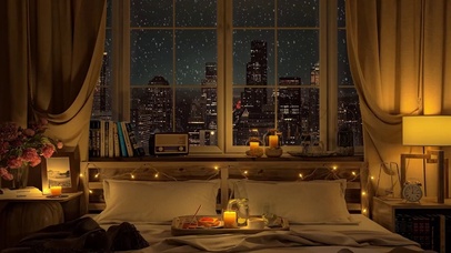 冬季雪天温馨卧室