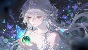 星空繁花幻蝶夜明珠少女