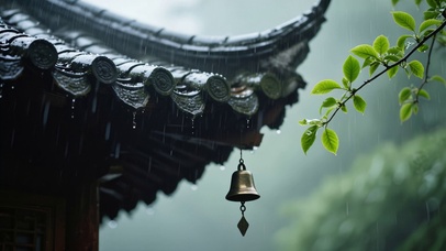 雨中屋檐