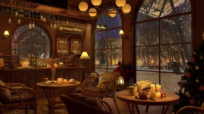 雨雪天的氛围感咖啡厅