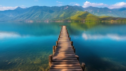 湖边小桥
