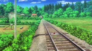 蓝天白云花草地铁