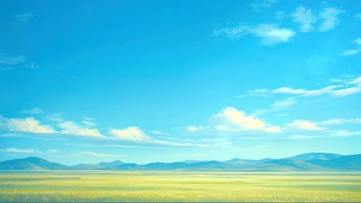 绿色护眼广阔天空草原