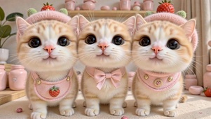 软萌可爱草莓小奶猫