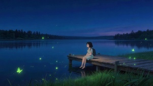 夜晚河边美景