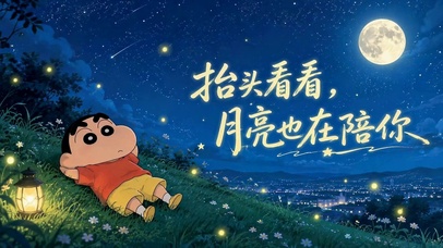 月夜休憩的蜡笔小新