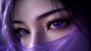 神秘紫眸遮面美少女