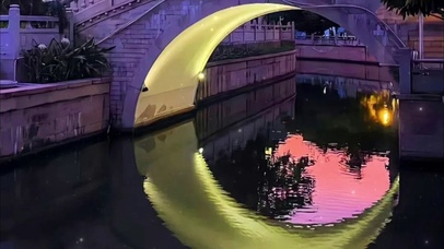 河水倒影傍晚氛围感