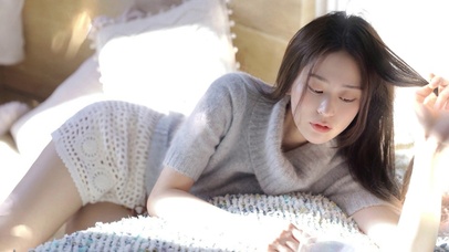 清新自然长发美女