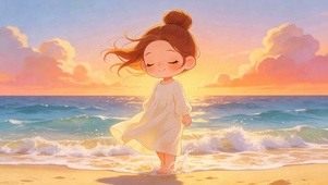 夕阳海景