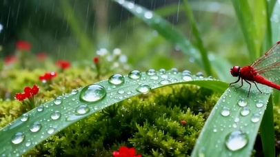 护眼雨天带鱼屏