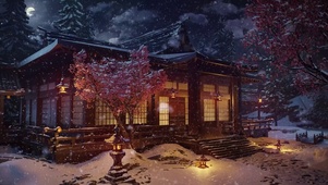 冬季神社氛围