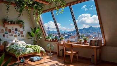 晴窗卧室居